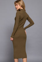 Load image into Gallery viewer, Long Sleeve High Neck Sweater Long Dress