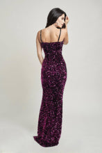 Load image into Gallery viewer, Cecily Teddy Velvet Corset Maxi Dress