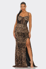 Load image into Gallery viewer, Cecily Teddy Velvet Corset Maxi Dress