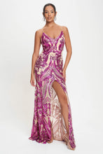 Charger l&#39;image dans la galerie, Spaghetti Strap Art Deco Sequins Maxi Dress