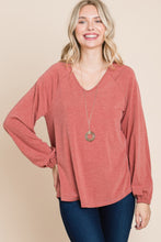 Load image into Gallery viewer, Casual V Neck Basic Long Sleeve Top