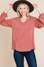 Load image into Gallery viewer, Casual V Neck Basic Long Sleeve Top