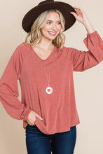 Load image into Gallery viewer, Casual V Neck Basic Long Sleeve Top