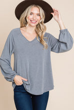 Load image into Gallery viewer, Casual V Neck Basic Long Sleeve Top