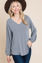 Load image into Gallery viewer, Casual V Neck Basic Long Sleeve Top