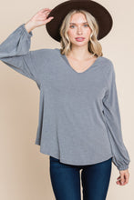 Load image into Gallery viewer, Casual V Neck Basic Long Sleeve Top