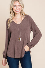 Load image into Gallery viewer, Casual V Neck Basic Long Sleeve Top