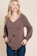 Load image into Gallery viewer, Casual V Neck Basic Long Sleeve Top