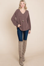 Load image into Gallery viewer, Casual V Neck Basic Long Sleeve Top