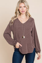 Load image into Gallery viewer, Casual V Neck Basic Long Sleeve Top