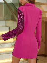Load image into Gallery viewer, Half Sequin Blazer Mini Dress