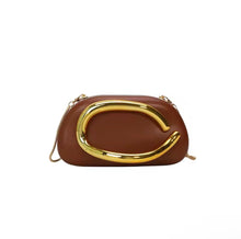Load image into Gallery viewer, Women PU Leather Metal Handle Handbag &amp; Removable Strap Crossbody Shoulder Bag Hand-held Shoulder Clutch Bag