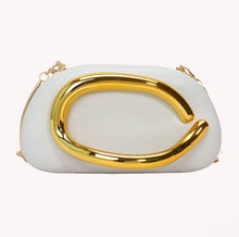 Load image into Gallery viewer, Women PU Leather Metal Handle Handbag &amp; Removable Strap Crossbody Shoulder Bag Hand-held Shoulder Clutch Bag