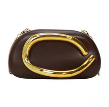 Load image into Gallery viewer, Women PU Leather Metal Handle Handbag &amp; Removable Strap Crossbody Shoulder Bag Hand-held Shoulder Clutch Bag