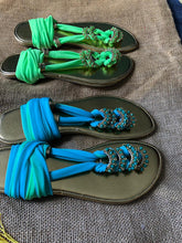 Cargar imagen en el visor de la galería, Ring Rhinestones Sandals Summer Sandals, beach Sandals, Wedding Sandals, Boho Sandals, Gladiator Sandals