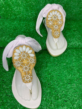 Charger l&#39;image dans la galerie, Floral Rhinestones Sandals, Wedding Sandals,