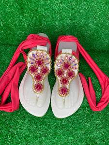 Floral Rhinestones Sandals, Wedding Sandals,