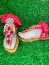 Load image into Gallery viewer, Floral Rhinestones Sandals, Wedding Sandals,