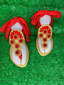 Floral Rhinestones Sandals, Wedding Sandals,