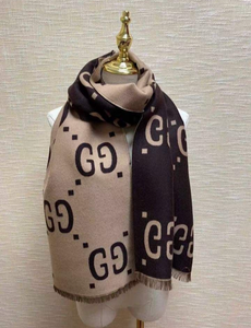 GG Letter Print Cashmere Reversible Side Unisex Winter Shawl
