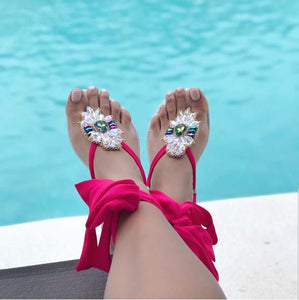 Rhinestones Handmade Sandals, Wedding, Summer Sandals