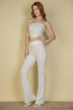 Cargar imagen en el visor de la galería, Strapless Corset Top &amp; Flare Pants Set