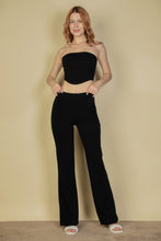 Cargar imagen en el visor de la galería, Strapless Corset Top &amp; Flare Pants Set