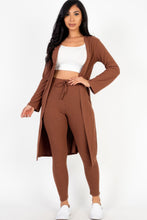 Cargar imagen en el visor de la galería, Ribbed Long Cardigan &amp; Leggings Set