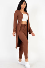 Cargar imagen en el visor de la galería, Ribbed Long Cardigan &amp; Leggings Set