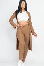 Cargar imagen en el visor de la galería, Ribbed Long Cardigan &amp; Leggings Set