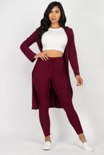 Cargar imagen en el visor de la galería, Ribbed Long Cardigan &amp; Leggings Set