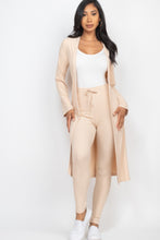 Cargar imagen en el visor de la galería, Ribbed Long Cardigan &amp; Leggings Set