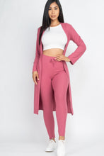 Cargar imagen en el visor de la galería, Ribbed Long Cardigan &amp; Leggings Set