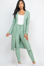 Cargar imagen en el visor de la galería, Ribbed Long Cardigan &amp; Leggings Set