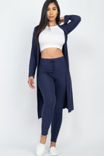 Cargar imagen en el visor de la galería, Ribbed Long Cardigan &amp; Leggings Set