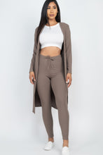 Cargar imagen en el visor de la galería, Ribbed Long Cardigan &amp; Leggings Set