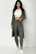 Cargar imagen en el visor de la galería, Ribbed Long Cardigan &amp; Leggings Set