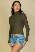 Load image into Gallery viewer, Ribbed Turtleneck Long Sleeve Top