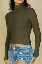 Load image into Gallery viewer, Ribbed Turtleneck Long Sleeve Top