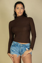 Load image into Gallery viewer, Ribbed Turtleneck Long Sleeve Top