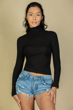 Load image into Gallery viewer, Ribbed Turtleneck Long Sleeve Top