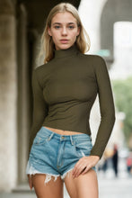 Load image into Gallery viewer, Ribbed Turtleneck Long Sleeve Top