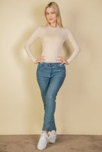 Load image into Gallery viewer, Ribbed Round Neck Long Sleeve Top