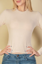 Load image into Gallery viewer, Ribbed Round Neck Long Sleeve Top