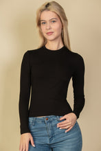 Load image into Gallery viewer, Ribbed Round Neck Long Sleeve Top