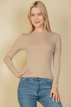 Load image into Gallery viewer, Ribbed Round Neck Long Sleeve Top