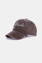 Charger l&#39;image dans la galerie, Zenana Washed ATLANTA Embroidered Baseball Cap