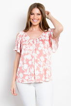 Cargar imagen en el visor de la galería, Be Stage Full Size Foral Cold Shoulder Top