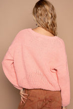 Load image into Gallery viewer, Crochet Flower Round Neck Dropped Shoulder Sweater