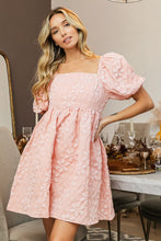 Cargar imagen en el visor de la galería, BiBi Flower Square Neck Puff Sleeve Dress